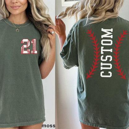 Custom Baseball Number and Name Tshirt,Comfort Colors Baseball Custom Shirt