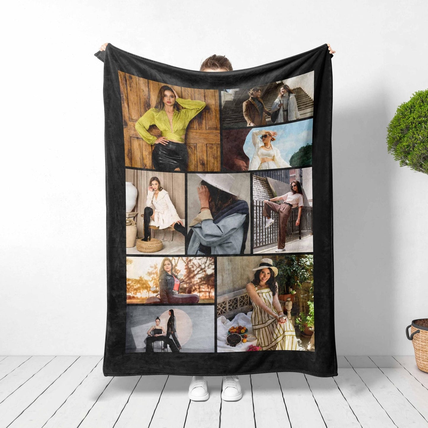 Custom Photo Collage Blanket, Minky or Sherpa Throw