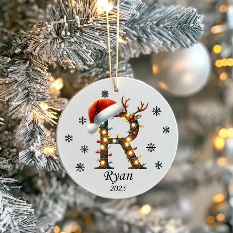 Personalized Christmas ornament 2025, Personalized Letter ornament, Family Ornament