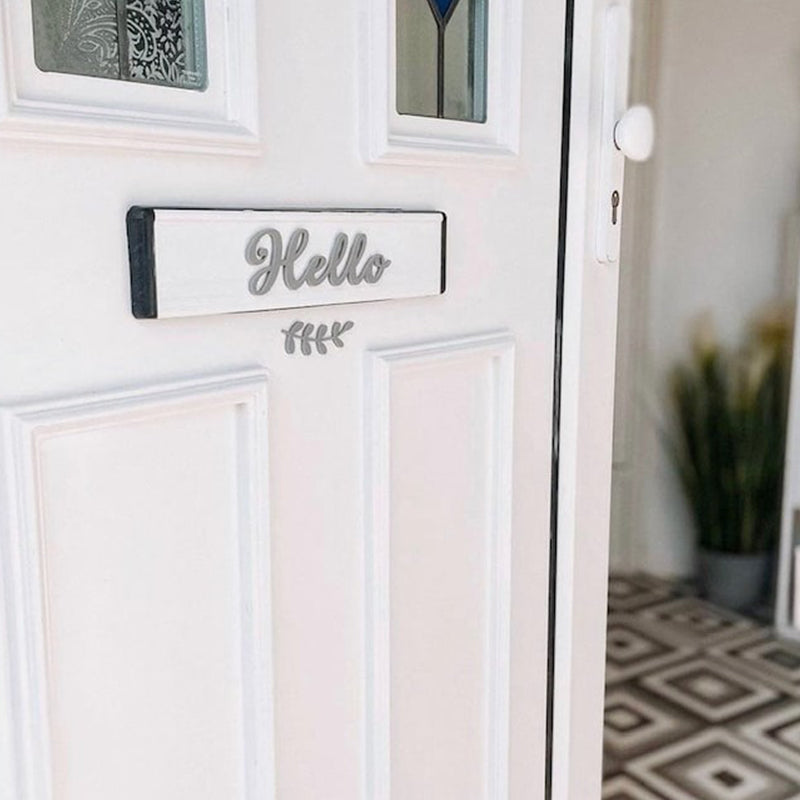 HELLO, GOODBYE, WELCOME 3D Acrylic Front Door Sign & Vine, Letterbox Sign