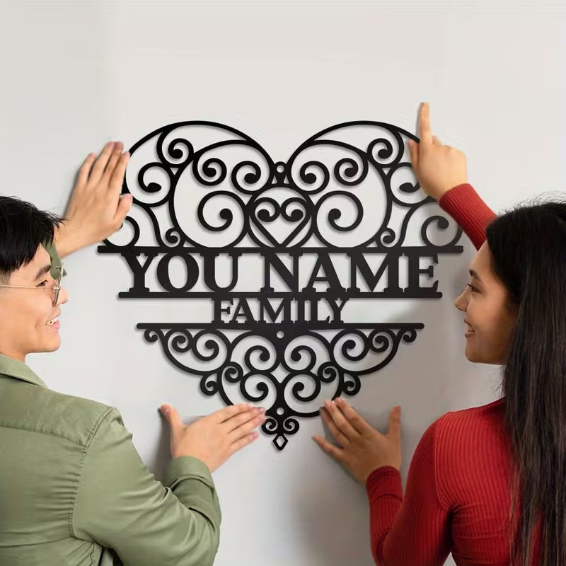 Custom Personality Font Love Texture Cutout Pattern, Custom Metal Art Sign