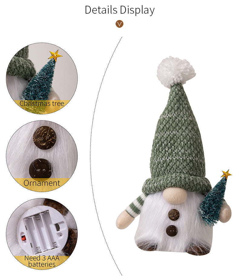 Glowing Knitted Gnome Doll with Led Night Light