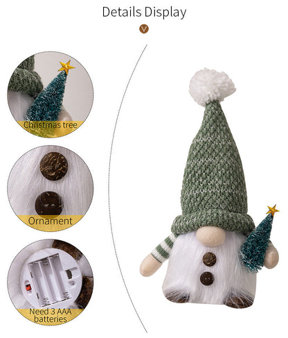 Glowing Knitted Gnome Doll with Led Night Light