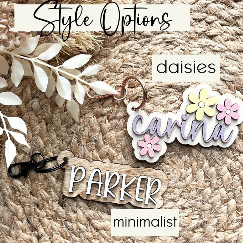 Customized Name Tags, Kids School Bags, Lunch Boxes, Backpacks, Wooden Keychains