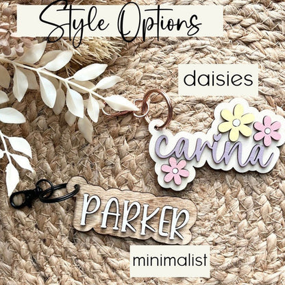 Customized Name Tags, Kids School Bags, Lunch Boxes, Backpacks, Wooden Keychains