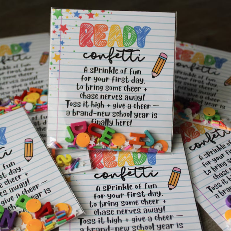 Ready Confetti Back to School Favor – First Day of School Poem Gift