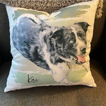 Custom Pet Pillow Personalised Pet Portrait  Pet memorial gift