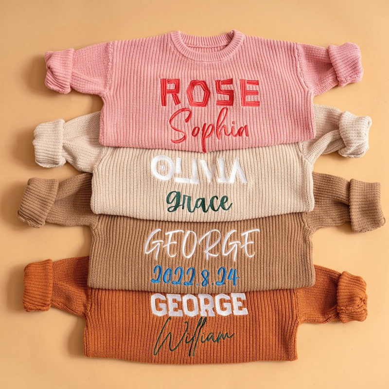 Custom Baby Name Sweater, Baby Shower Gift