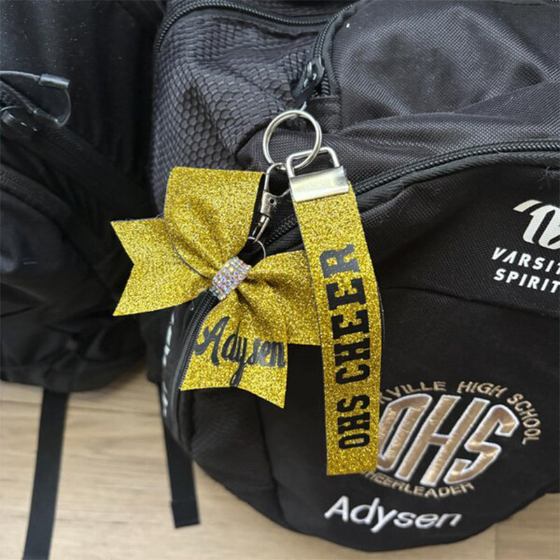 Custom Glitter Bow keychains and/or Wristlets