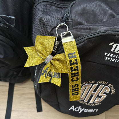 Custom Glitter Bow keychains and/or Wristlets