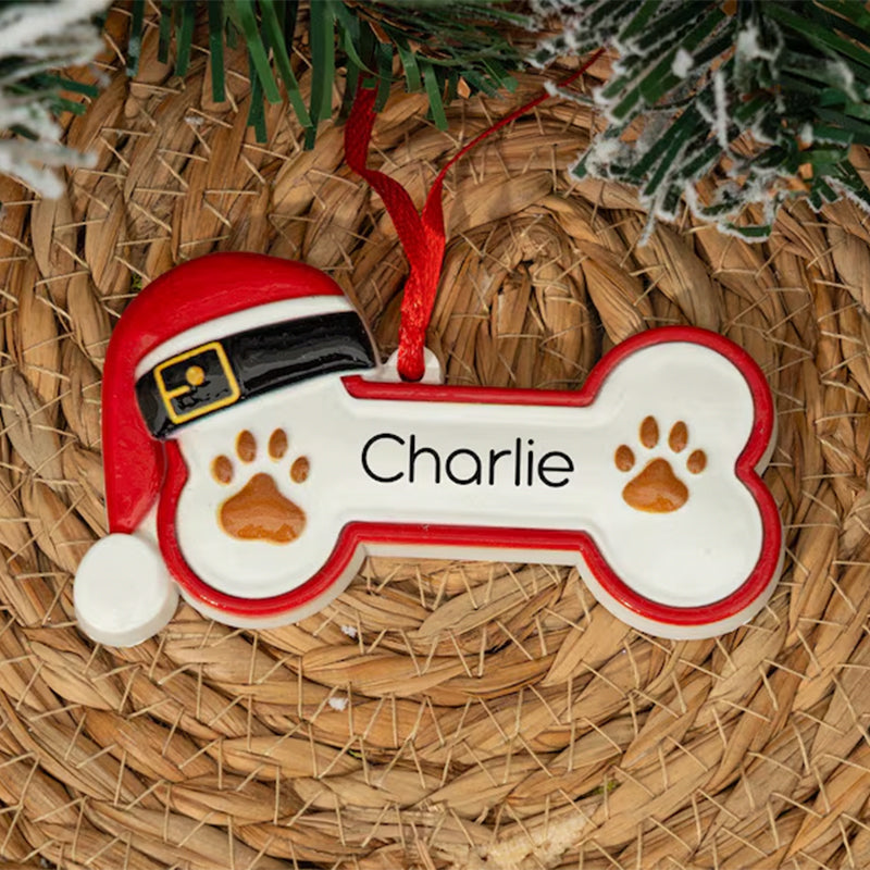 Custom Dog Paw Ornament,Personalized Pet Bone Xmas Decoration