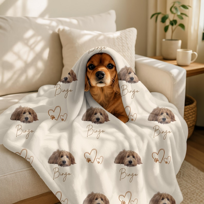 Personalized pet photo blanket