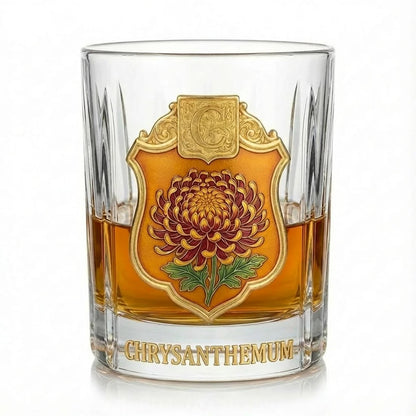 Personalized Birth Flower Whiskey Glass