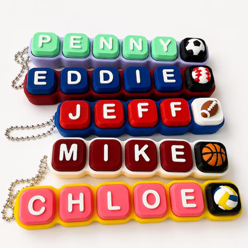 Name Clicker Fidget Keychain- Clicky or Silent!| Personalized keyboard Clicker FidgetToy