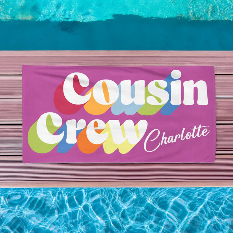 Cousin Crew Beach Towel, Summer Beach Gift For Cousin