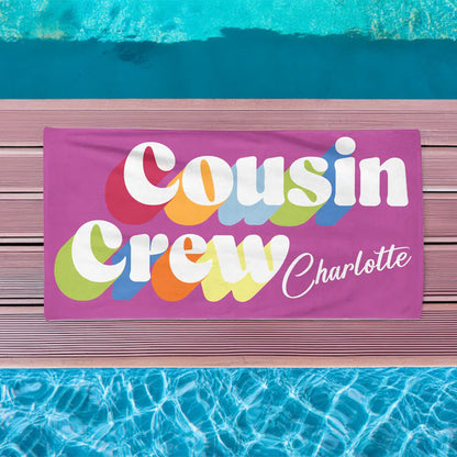 Cousin Crew Beach Towel, Summer Beach Gift For Cousin