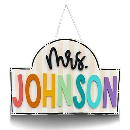 Personalized Teacher Door or Wall Sign, Classroom Sign, 3D or Print Teacher Name Sign
