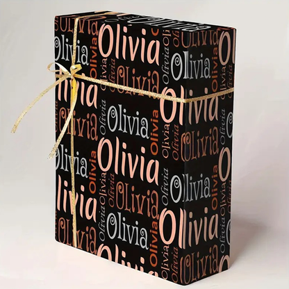 Customizable Name & Text Gift Wrap Paper