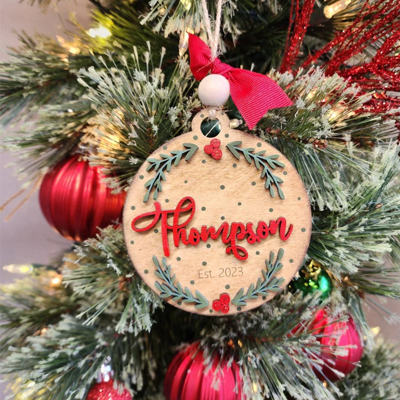 Personalized Farmhouse Family Name Christmas Ornament