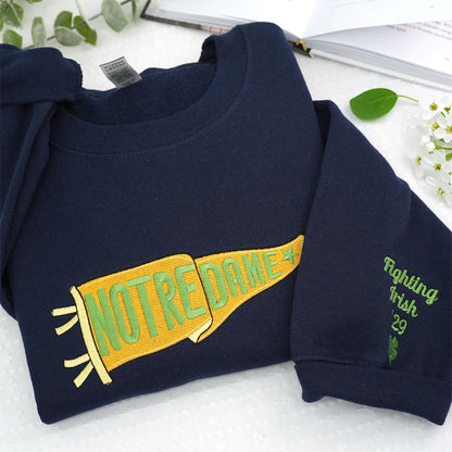 Custom Embroidered Game Day Shirt - Pennant Flag Embroidered Hoodie