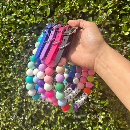 Custom beaded dog collar cute silicone bead accessories