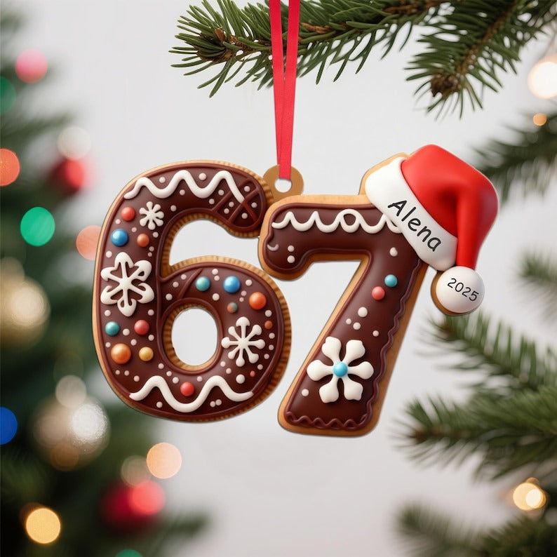 Custom Six Seven Ornament, Teen Slang Ornament, Funny Teenager Ornament