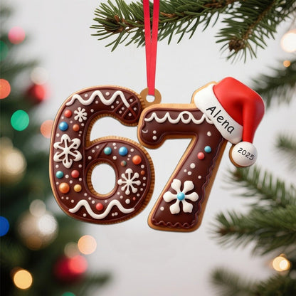 Custom Six Seven Ornament, Teen Slang Ornament, Funny Teenager Ornament