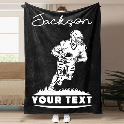 Football Customized Name and Number Blanket