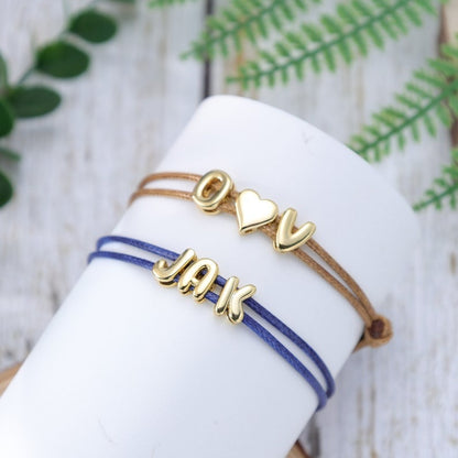 Gold Plated 3D Bubble Name Bracelet