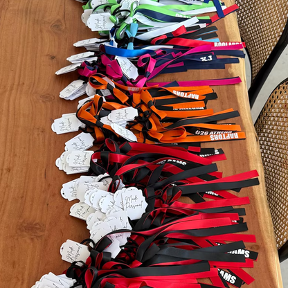 Personalised Team Ribbons with elastic | Custom Name Sports Ribbons
