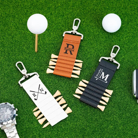 Golf Bag Tag Personalized Golf Tees,Leather Golf Tee Holder