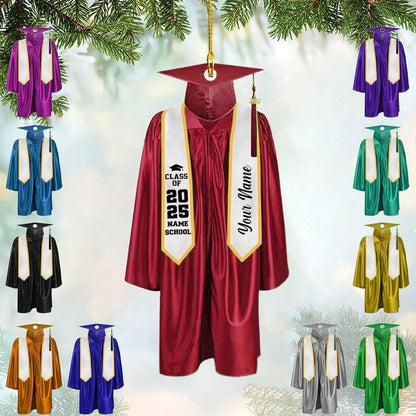 Personalized Graduation Ornament, Color Graduation Gown, School Graduation Ornament Gifts