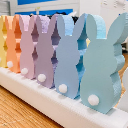 Personalized Easter Bunny Block - Chunky Wooden Easter Bunny