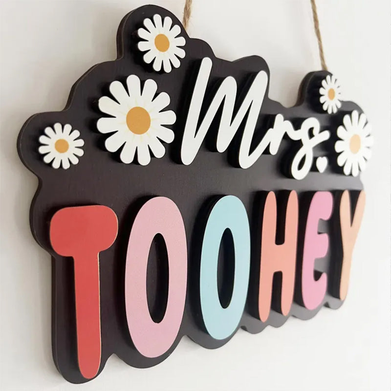 Wooden Custom Name Sign, Custom Door sign, Teachers' day gift