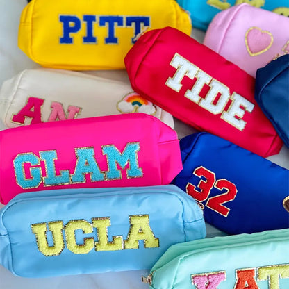 LARGE personalized cosmetic bag, custom make up bag