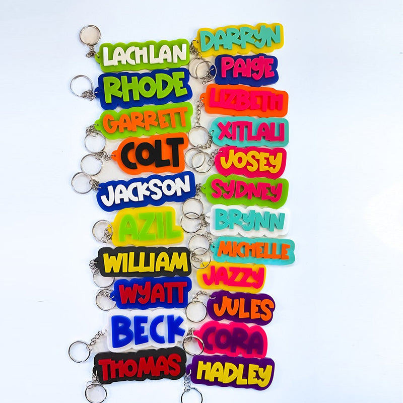 Backpack Name | Acrylic Keychain | Personalized Acrylic Name Tag