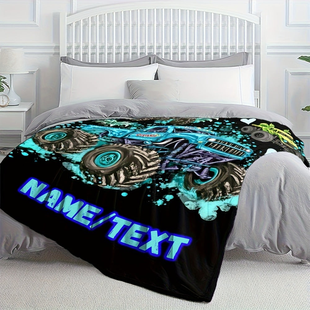 Personalized Cool Truck Flannel Blanket