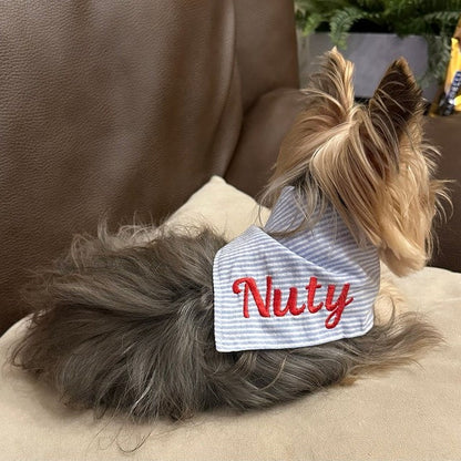 Embroidered Personalized Dog Bandana  Custom Tie On