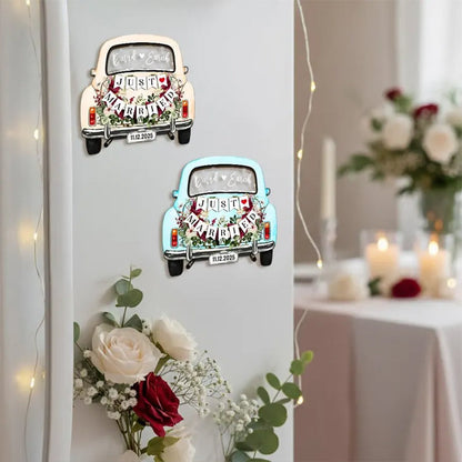 Personalized Just Married Car Ornament,