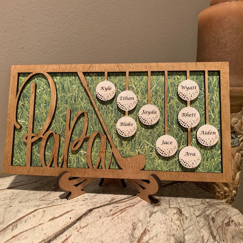 Personalized Dad or Grandpa Golf Sign | Fathers Day Golfing Gift for Daddy