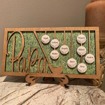 Personalized Dad or Grandpa Golf Sign | Fathers Day Golfing Gift for Daddy