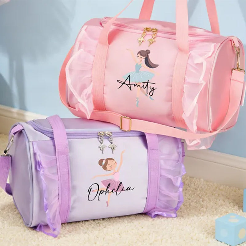 Personalized Ballerina Duffle Bag,Custom Name Gift for Her,Dance School Bag