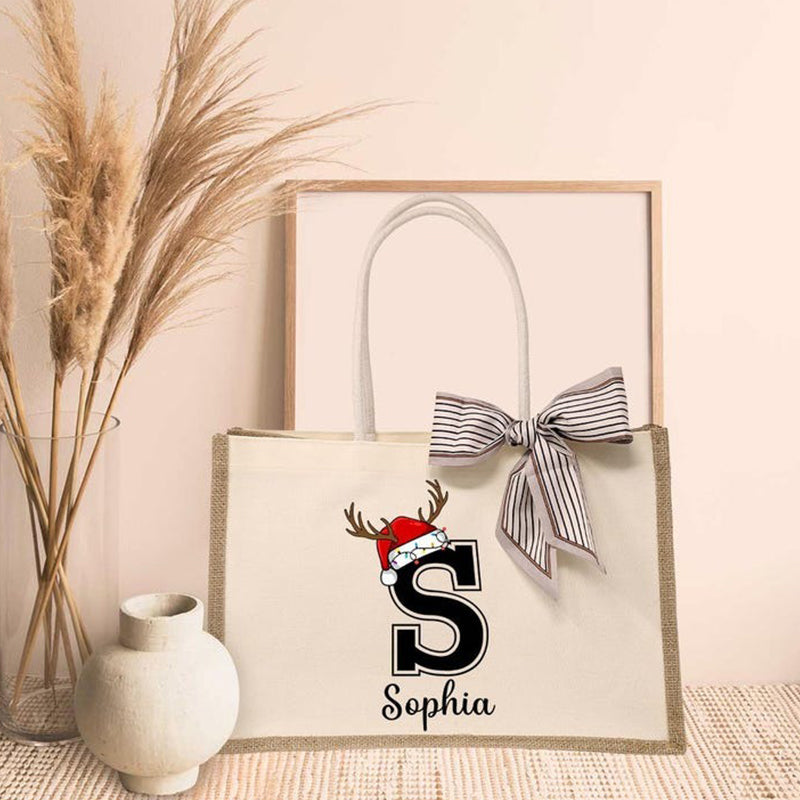 Christmas Custom Letter Bag, Bulk Gifts, Xmas Gifts, Christmas Tote Bag