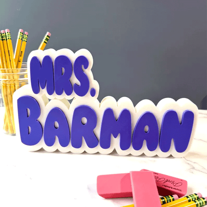 Teacher Desk Nameplate – Custom Name Sign Personalized Classroom Decor