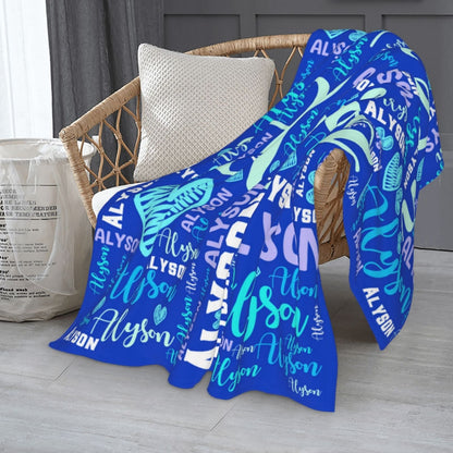 Custom Name Blanket for Boys & Girls - Soft Flannel Personalized Throw
