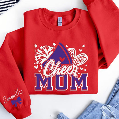 Personalized Cheer Mom Sweatshirt，Cheer Mom with Name Sweatshirt
