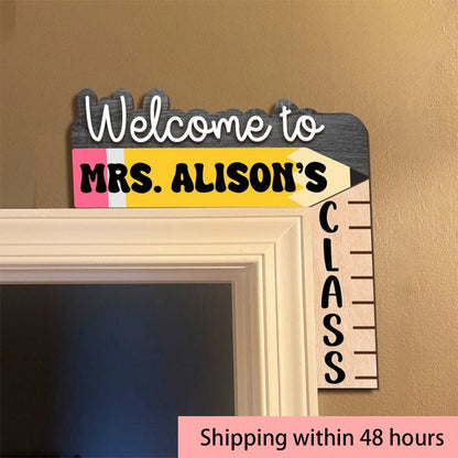 Personalized Teacher Name Doorframe Corner Sign