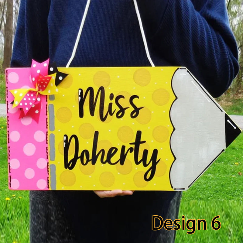 Personalized Teacher Door Sign, Classroom Door Hanger