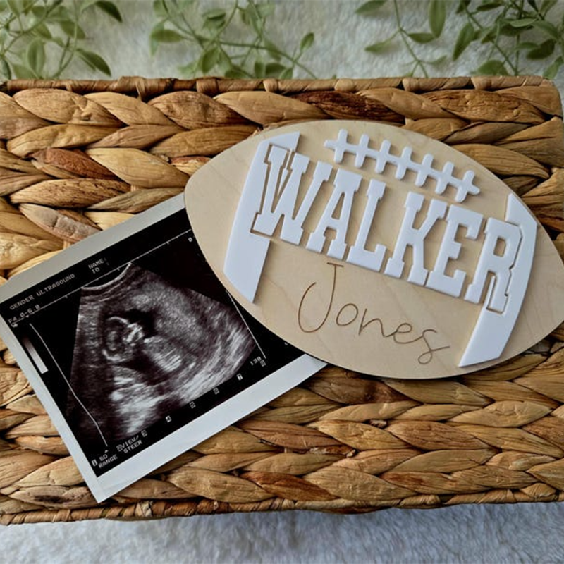 Football birth announcement sign newborn name sign baseball