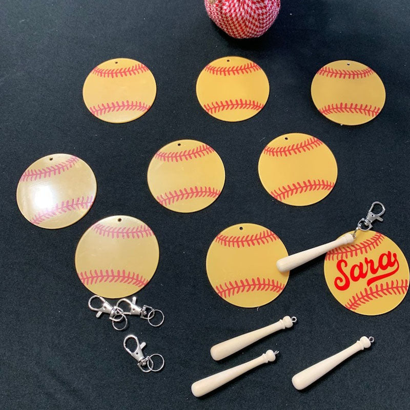 Personalized Sport Bag Keychain Softball Baseball Keychain Bag Name tag